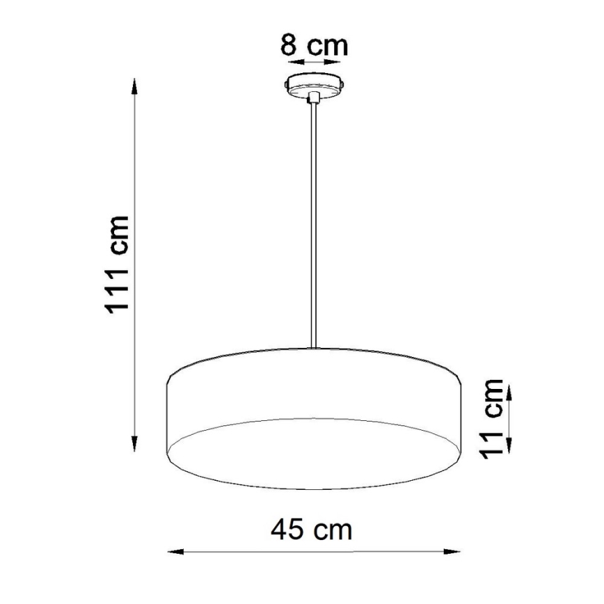 Lustre avec fil ARENA 45 3xE27/60W/230V gris