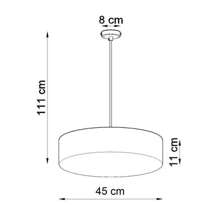 Lustre avec fil ARENA 45 3xE27/60W/230V noir