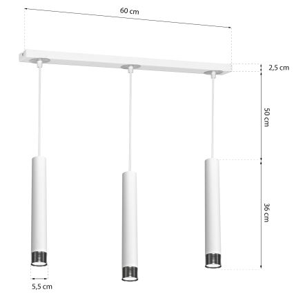 Lustre avec fil DANI 3xGU10/8W/230V