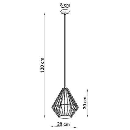 Lustre avec fil DEMI 1xE27/60W/230V noir/blanc