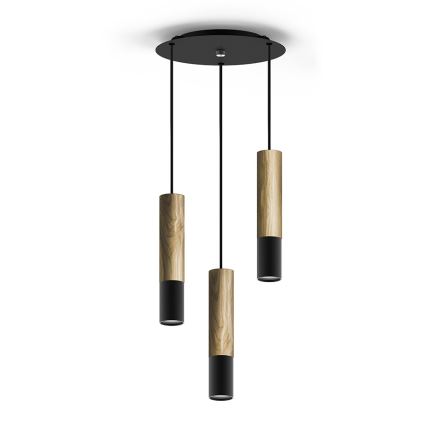 Lustre avec fil GLEIZ WOOD 3xGU10/35W/230V