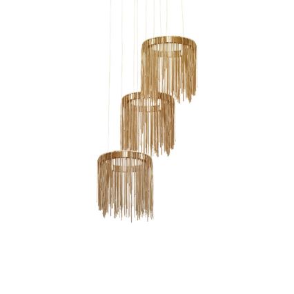 Lustre avec fil LED CASCATA COPPER 3xLED/54W/230V