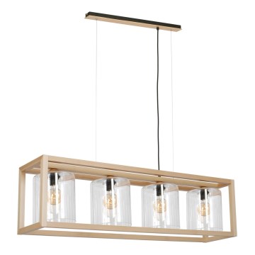 Lustre avec fil LEGNO 4xE27/60W/230V