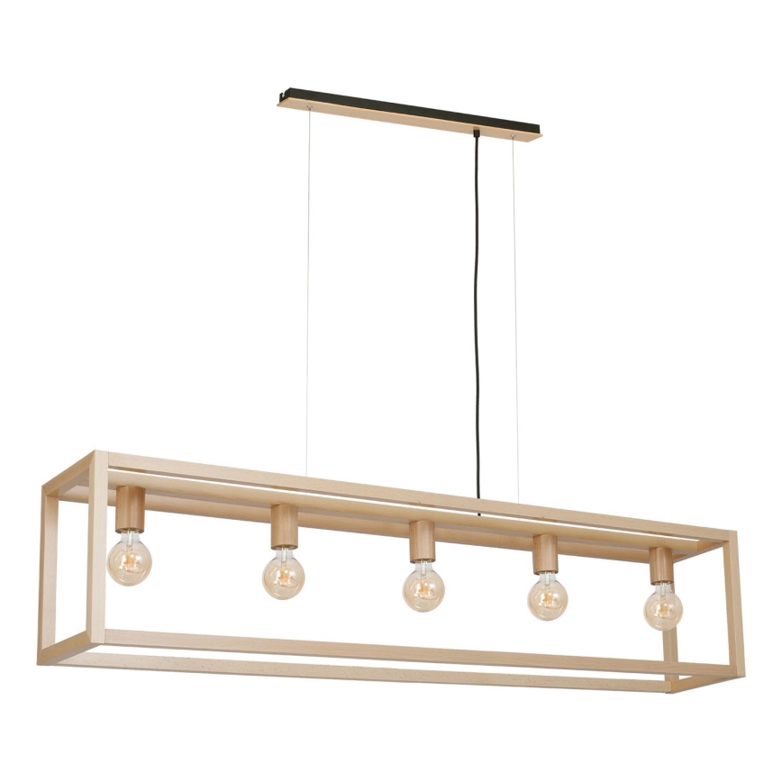 Lustre avec fil LEGNO 5xE27/60W/230V