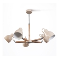 Lustre avec tige KALITHEA 5xE27/60W/230V beige