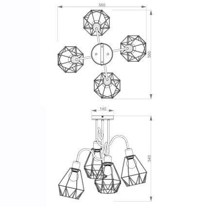 Lustre BERGEN 4xE27/60W/230V