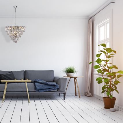 Lustre cristal avec chaîne CHELSEA 6xE14/40W/230V