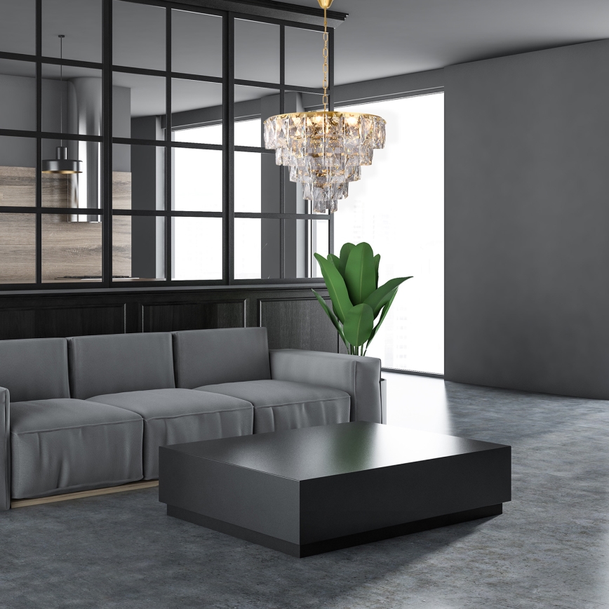 Lustre cristal avec chaîne CHELSEA 6xE14/40W/230V