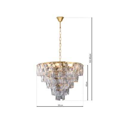 Lustre cristal avec chaîne CHELSEA 6xE14/40W/230V