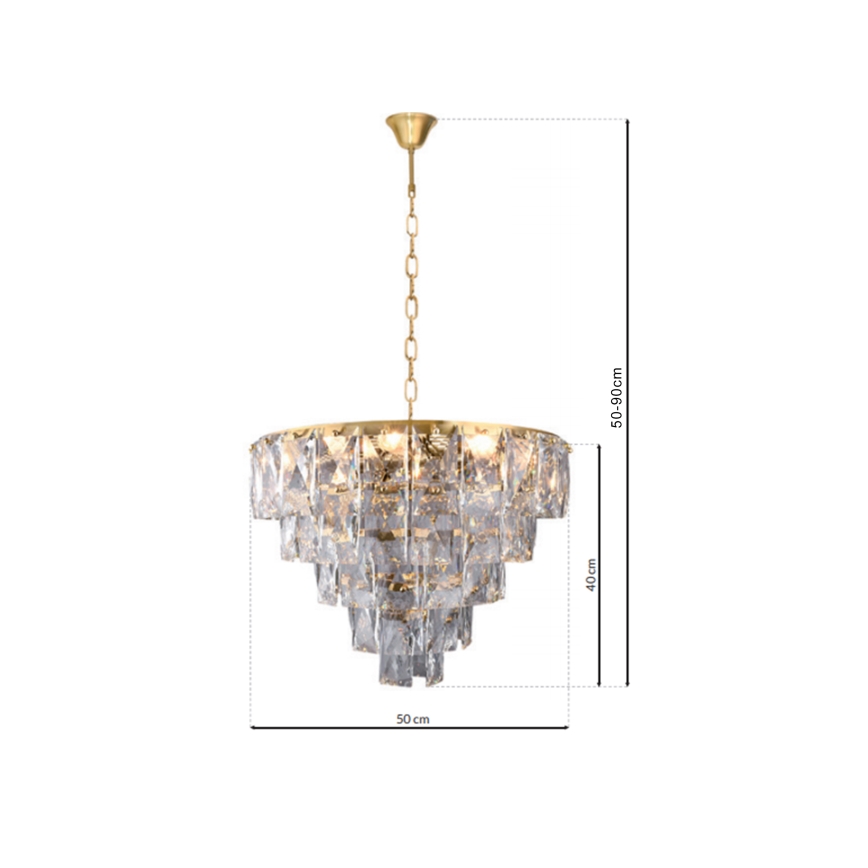 Lustre cristal avec chaîne CHELSEA 6xE14/40W/230V