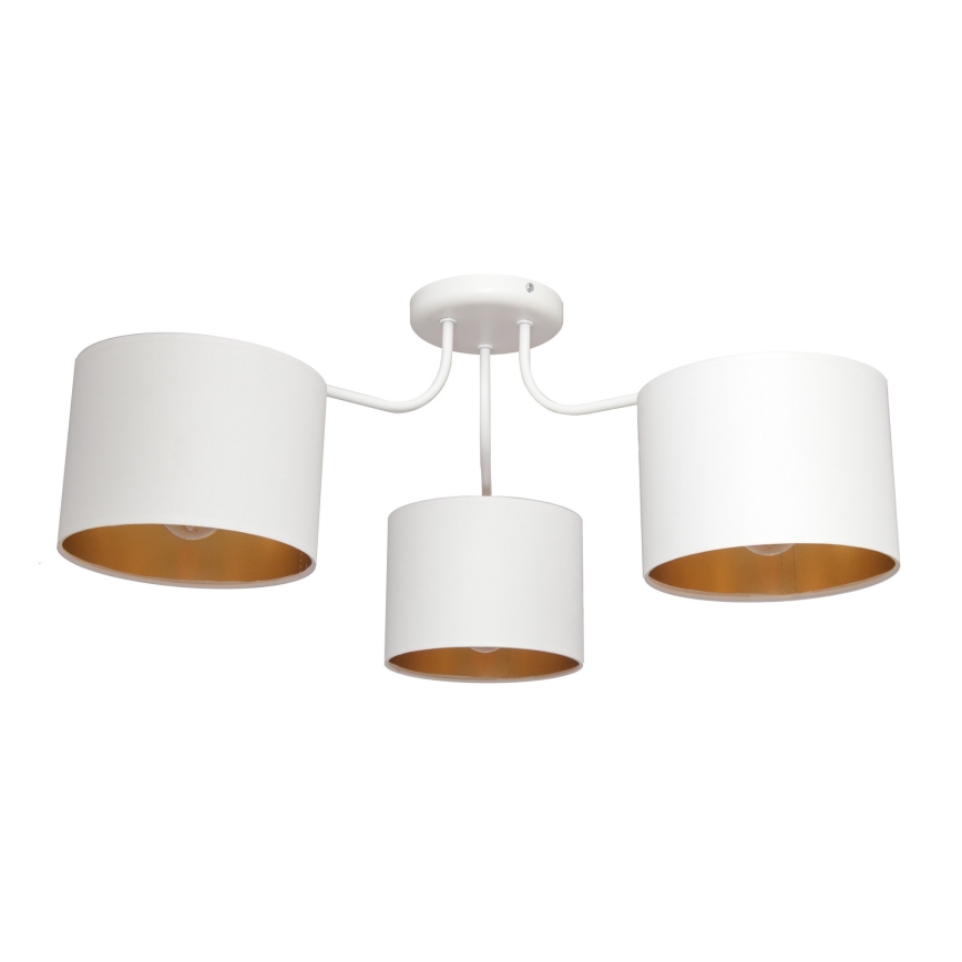 Lustre en applique  ALBA 3xE27/15W/230V blanc/doré