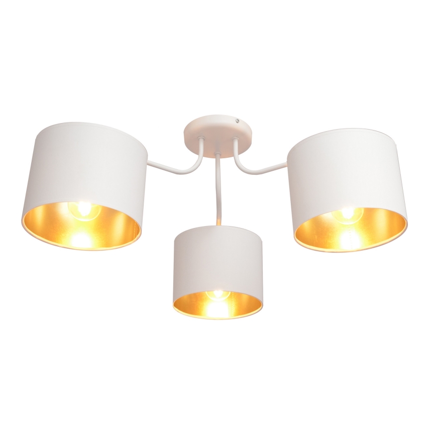 Lustre en applique  ALBA 3xE27/15W/230V blanc/doré