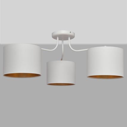 Lustre en applique  ALBA 3xE27/15W/230V blanc/doré