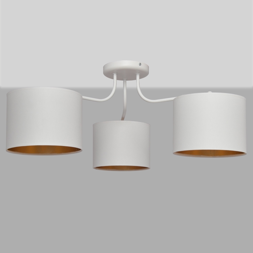 Lustre en applique  ALBA 3xE27/15W/230V blanc/doré