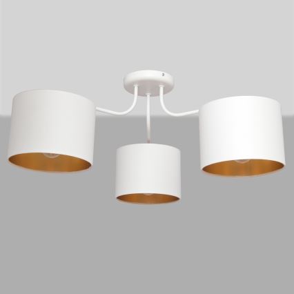 Lustre en applique  ALBA 3xE27/15W/230V blanc/doré
