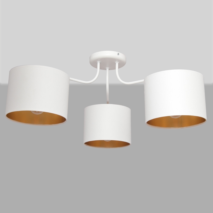 Lustre en applique  ALBA 3xE27/15W/230V blanc/doré