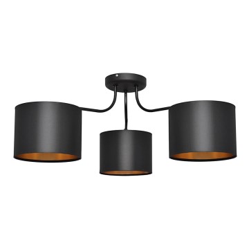 Lustre en applique ALBA 3xE27/15W/230V noir et doré
