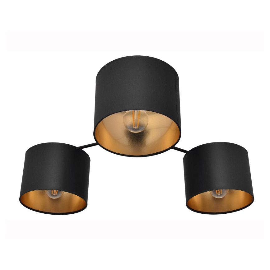 Lustre en applique ALBA 3xE27/15W/230V noir et doré