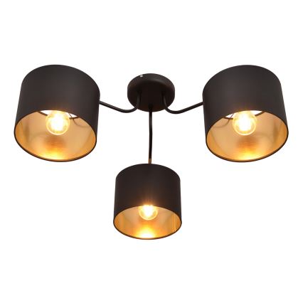 Lustre en applique ALBA 3xE27/15W/230V noir et doré