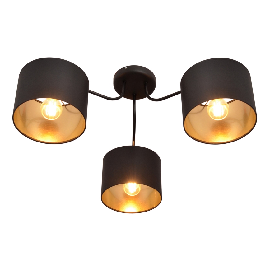 Lustre en applique ALBA 3xE27/15W/230V noir et doré