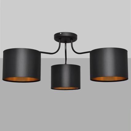 Lustre en applique ALBA 3xE27/15W/230V noir et doré