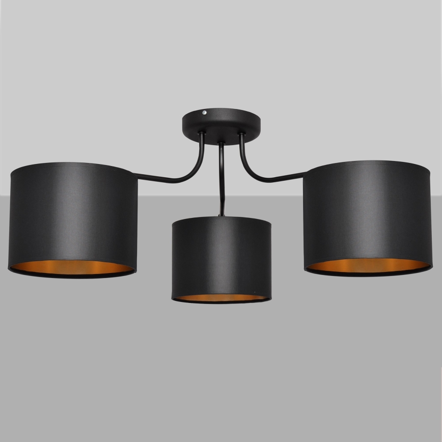 Lustre en applique ALBA 3xE27/15W/230V noir et doré