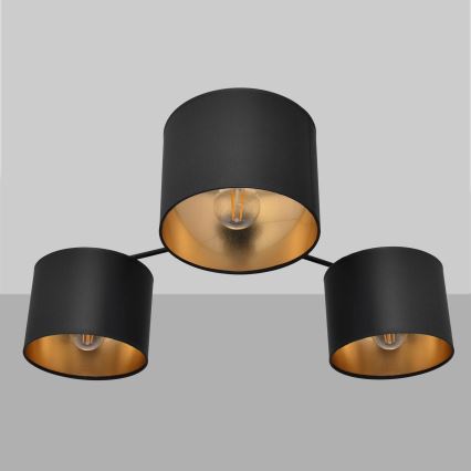 Lustre en applique ALBA 3xE27/15W/230V noir et doré