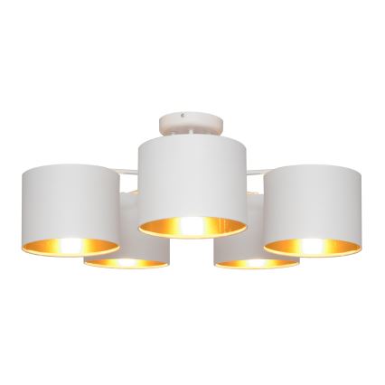 Lustre en applique ALBA 5xE27/15W/230V blanc/doré