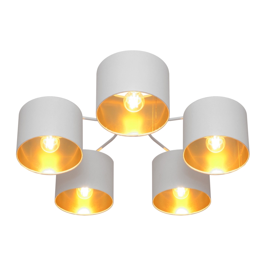 Lustre en applique ALBA 5xE27/15W/230V blanc/doré
