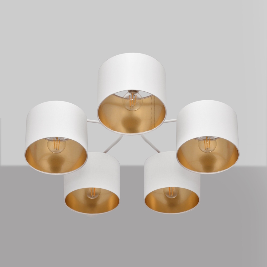 Lustre en applique ALBA 5xE27/15W/230V blanc/doré