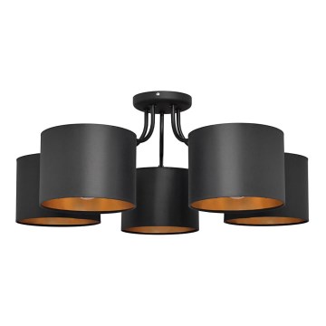 Lustre en applique ALBA 5xE27/15W/230V noir/doré