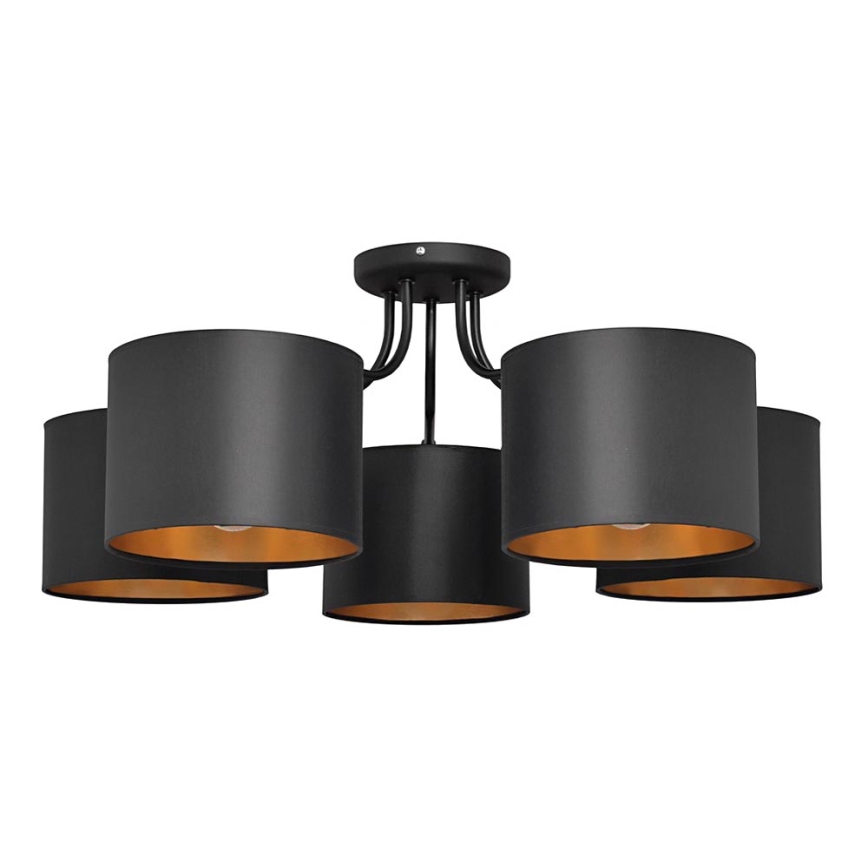 Lustre en applique ALBA 5xE27/15W/230V noir/doré