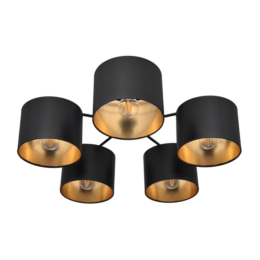 Lustre en applique ALBA 5xE27/15W/230V noir/doré