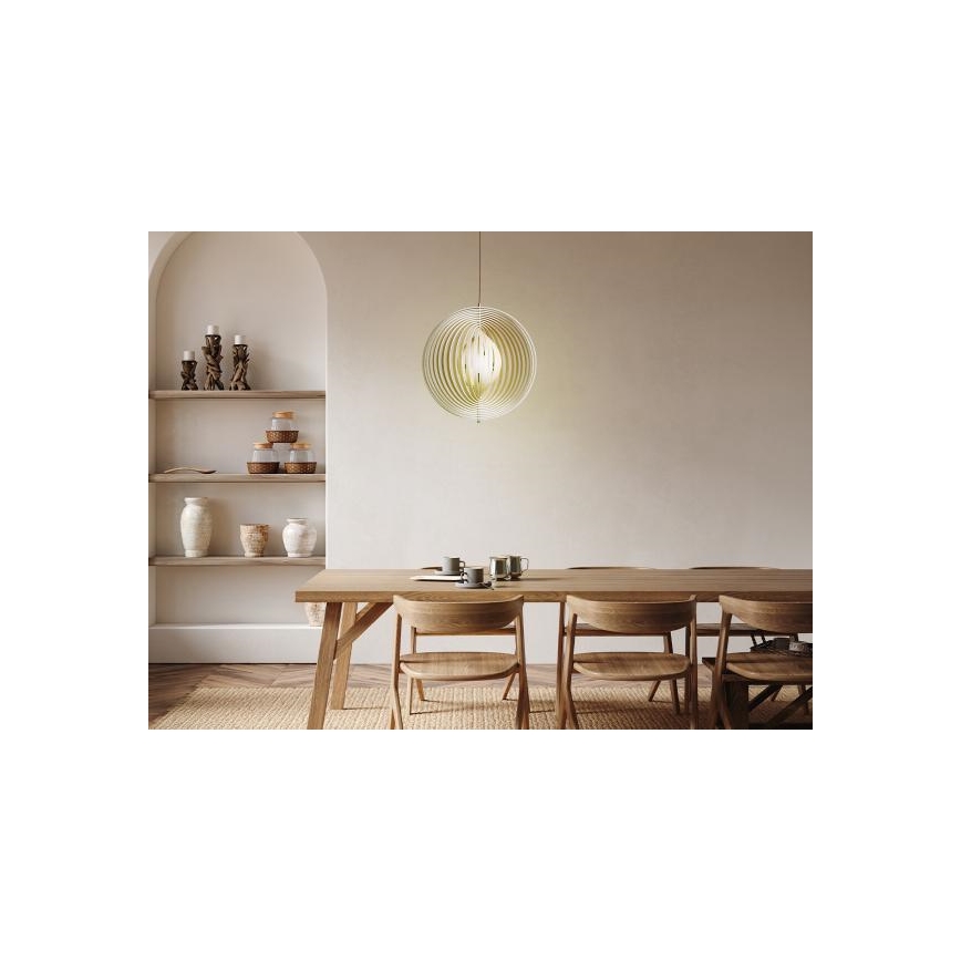 Lustre en bois sur câble 1xE27/60W/230V Ø 50 cm massif/placage/hévéa