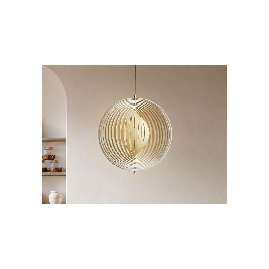 Lustre en bois sur câble 1xE27/60W/230V Ø 50 cm massif/placage/hévéa
