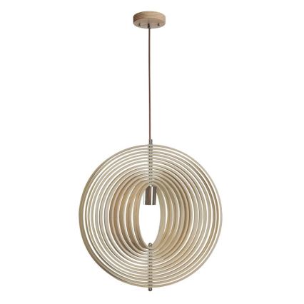 Lustre en bois sur câble 1xE27/60W/230V Ø 50 cm massif/placage/hévéa