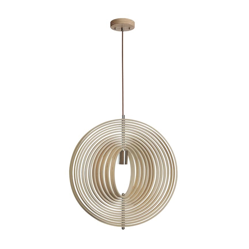 Lustre en bois sur câble 1xE27/60W/230V Ø 50 cm massif/placage/hévéa