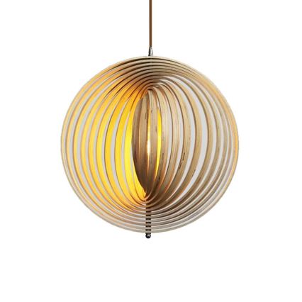 Lustre en bois sur câble 1xE27/60W/230V Ø 50 cm massif/placage/hévéa