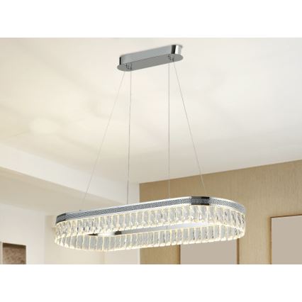 Lustre LED dimmable en cristal sur câble THALIA LED/50W/230V 3000-6000K + télécommande