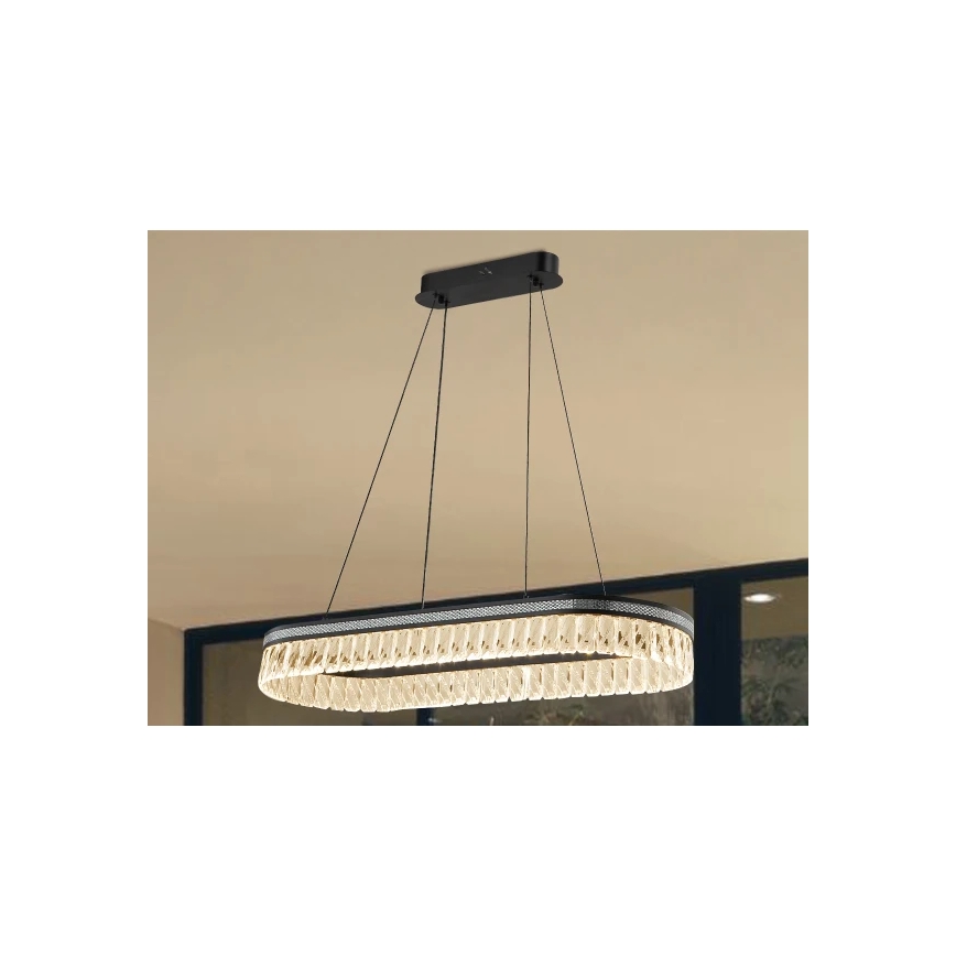 Lustre LED en cristal dimmable sur câble THALIA LED/50W/230V 3000-6000K + télécommande