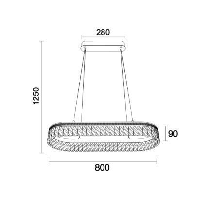 Lustre LED en cristal dimmable sur câble THALIA LED/50W/230V 3000-6000K + télécommande