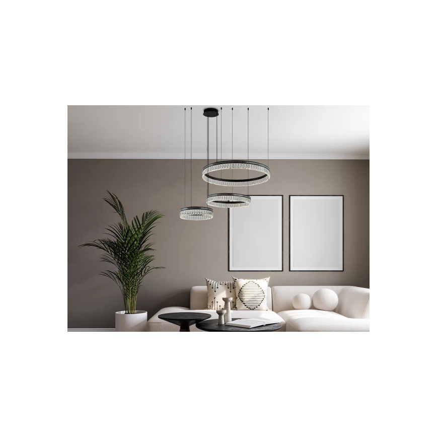 Lustre en cristal LED dimmable sur câble THALIA LED/120W/230V 3000-6000K + télécommande
