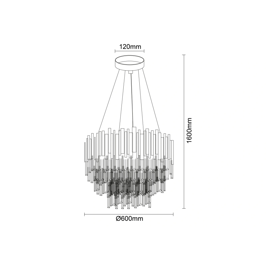 Lustre en cristal sur câble PLAZA 9xE14/40W/230V Ø 60 cm argenté
