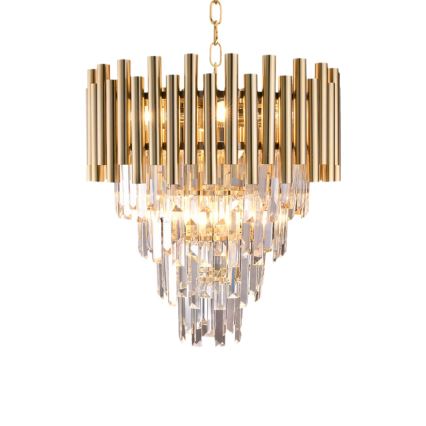 Lustre en cristal sur chaîne MADISON 9xE14/40W/230V doré