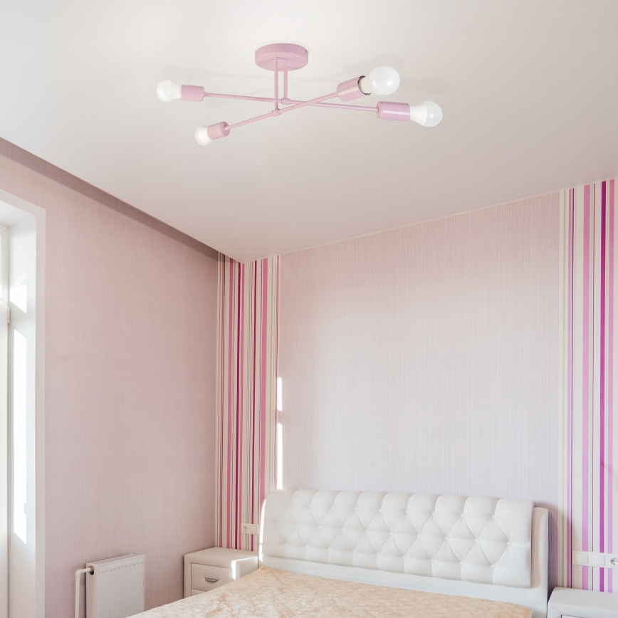 Lustre en saillie CAMBRIDGE 4xE27/15W/230V rose