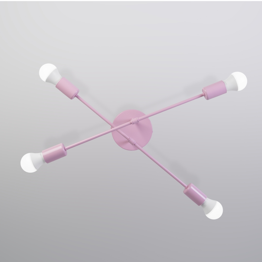 Lustre en saillie CAMBRIDGE 4xE27/15W/230V rose