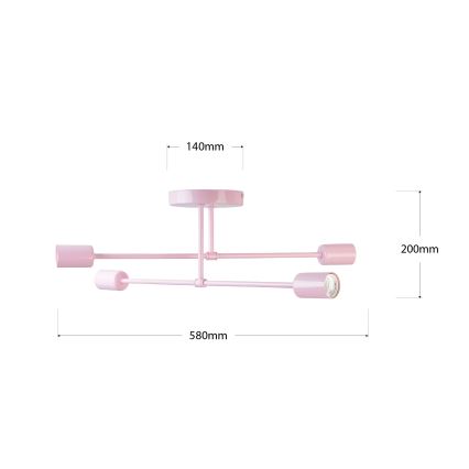 Lustre en saillie CAMBRIDGE 4xE27/15W/230V rose