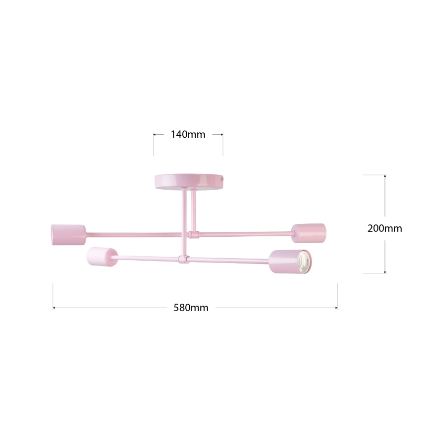 Lustre en saillie CAMBRIDGE 4xE27/15W/230V rose