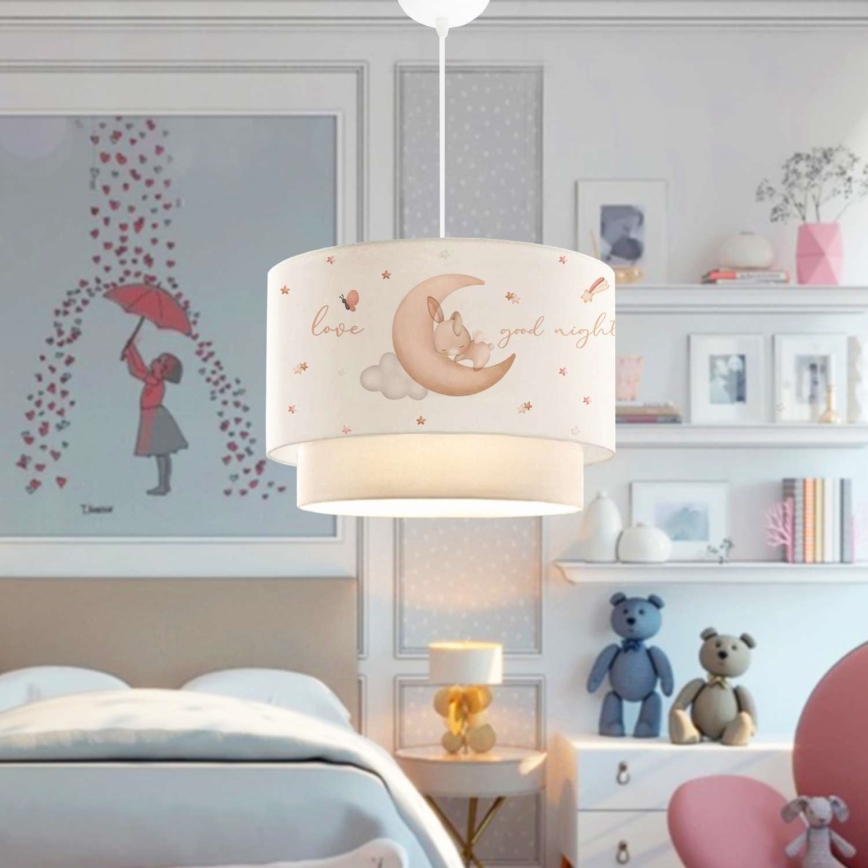 Lustre enfant CANDY 1xE27/40W/230V blanc/beige