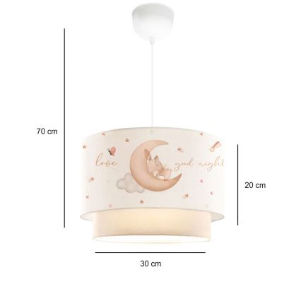 Lustre enfant CANDY 1xE27/40W/230V blanc/beige
